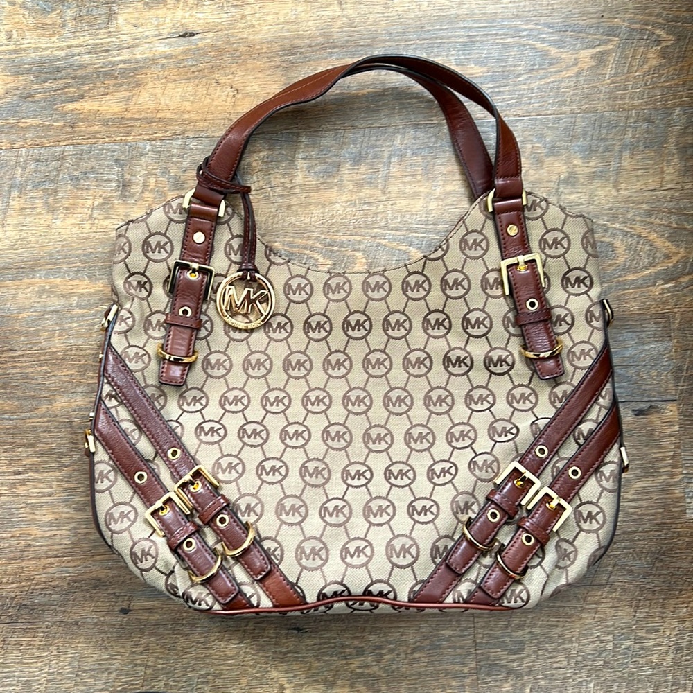 MICHAEL Michael Kors Milo Monogram Large Brown Tote